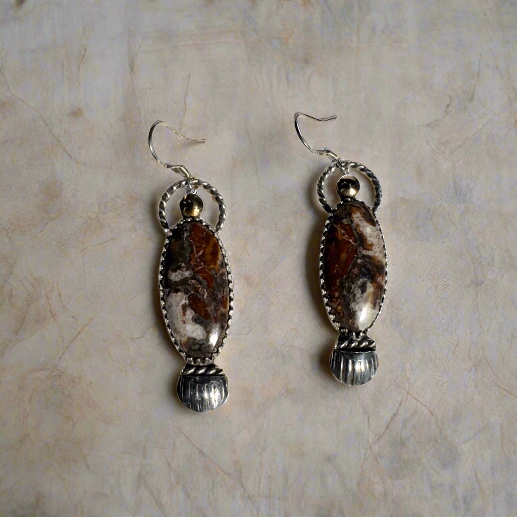 Sterling Natural Wild Horse Earrings