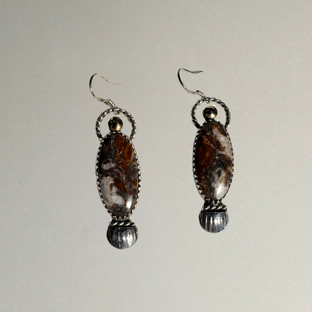 Sterling Natural Wild Horse Earrings