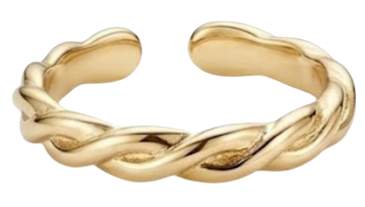 Adjustable 14k Gold Filled Toe Ring, Tidal Weave, Handmade Gold Toe Ring, Minimalist Beach Jewelry, Stackable Summer Ring, Gift for Her