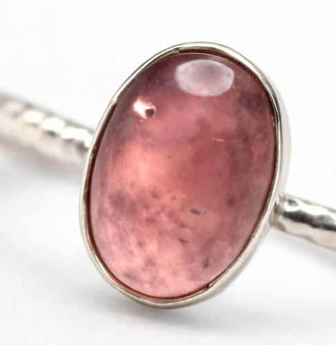Pink Tourmaline Ring Size 5.75, Natural Pink Tourmaline Sterling Silver Ring, Handmade Gemstone Ring, October Birthstone Jewelry, Feminine Ring