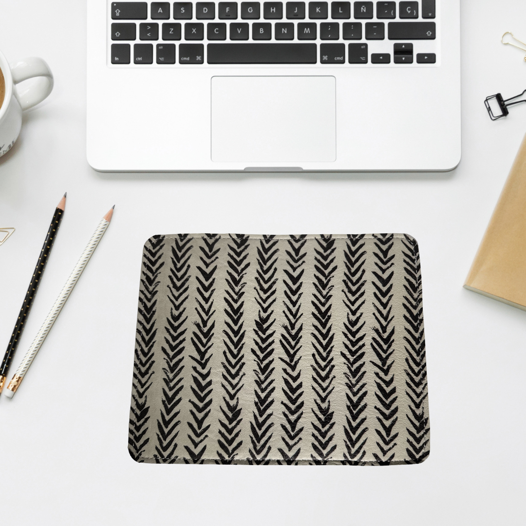 Boho Chevron Leather Mouse Pad