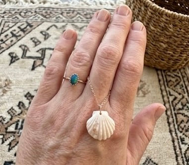 Australian Opal Doublet Ring Size 8, Dainty Opal Stacking Ring, Sterling Silver & 14k Rose Gold Filled Band, Handmade Minimalist Ring