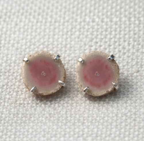 Pink Amethyst Stalactite Stud Earrings Sterling Silver OOAK Natural Gemstone Earrings Gift for Her