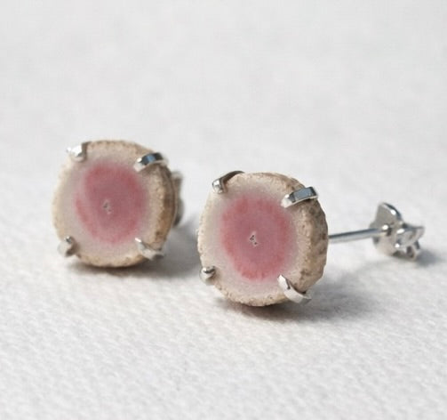 Pink Amethyst Stalactite Stud Earrings Sterling Silver OOAK Natural Gemstone Earrings Gift for Her