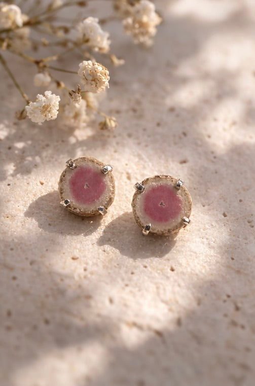 Pink Amethyst Stalactite Stud Earrings Sterling Silver OOAK Natural Gemstone Earrings Gift for Her