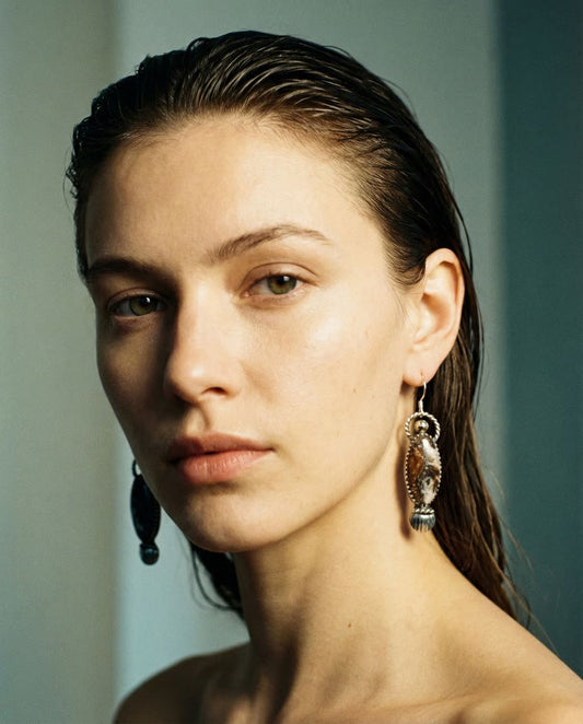 Sterling Natural Wild Horse Earrings